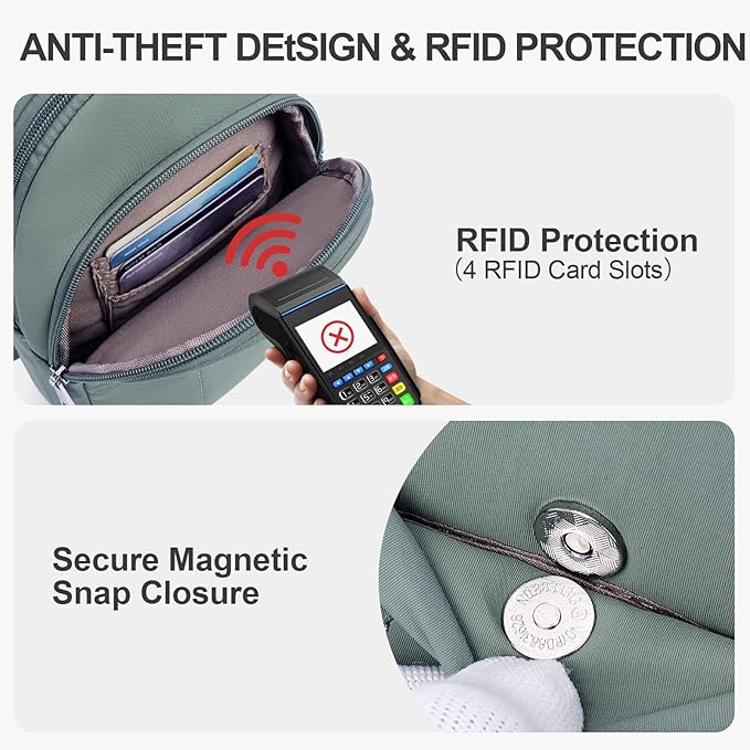 Small Sling Bag for Women, Puffer Crossbody Bag Anti Theft Travel RFID Purses Fanny Packs for Travel Hiking