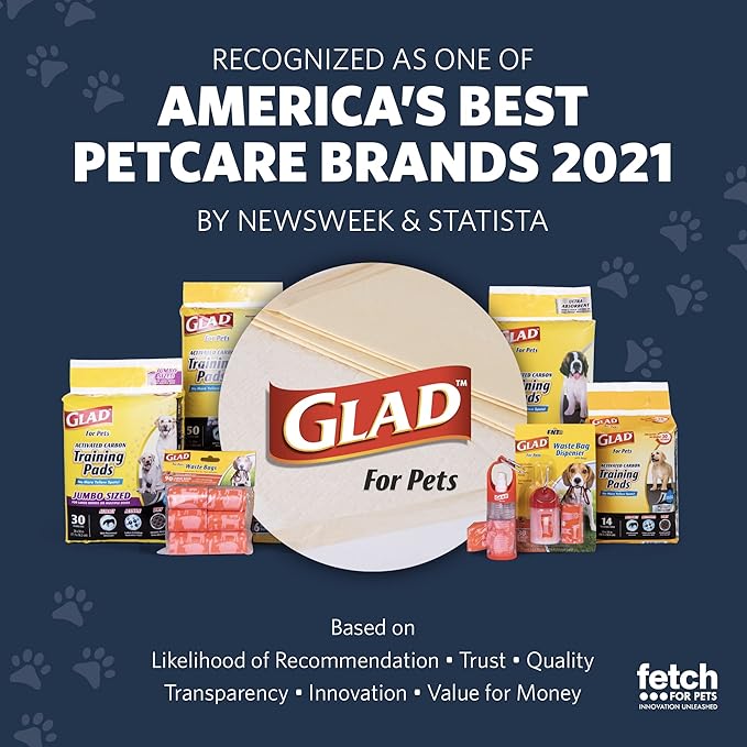 Glad for Pets Clean & Go Waste Bag Dispenser & Antibacterial Soothing Aloe Hand Sanitizer Spray | With Poop Bag Holder, 15 Bags in Tropical Breeze Scent & Mini Hand Sanitizer (Pack of 2)