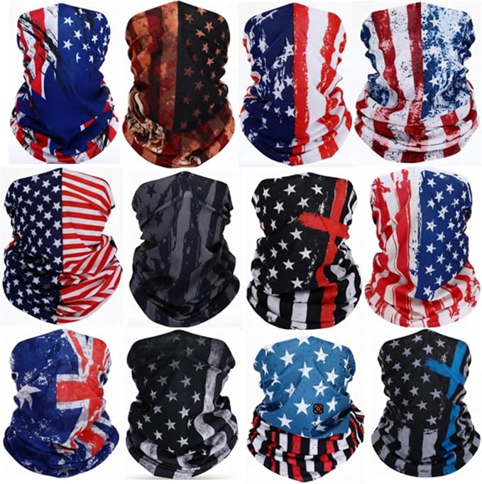 Tarpop 12/30 Pcs Neck Gaiters Scarf Elastic Wrap Headband Sweat Absorbing Bandana for Women Men Sports Yoga Running