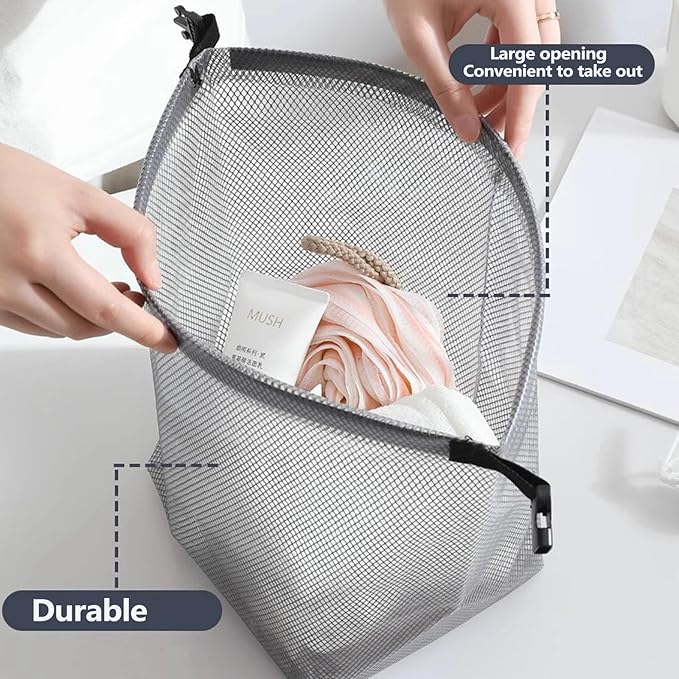 Cosmetic storage bag with dry and wet separation, wash bag, hand-held bag, portable storage bag, simple style,suitable for travel, fitness, swimming, outdoor rafting (Gray, 7.1in*6.3in*9.4in)