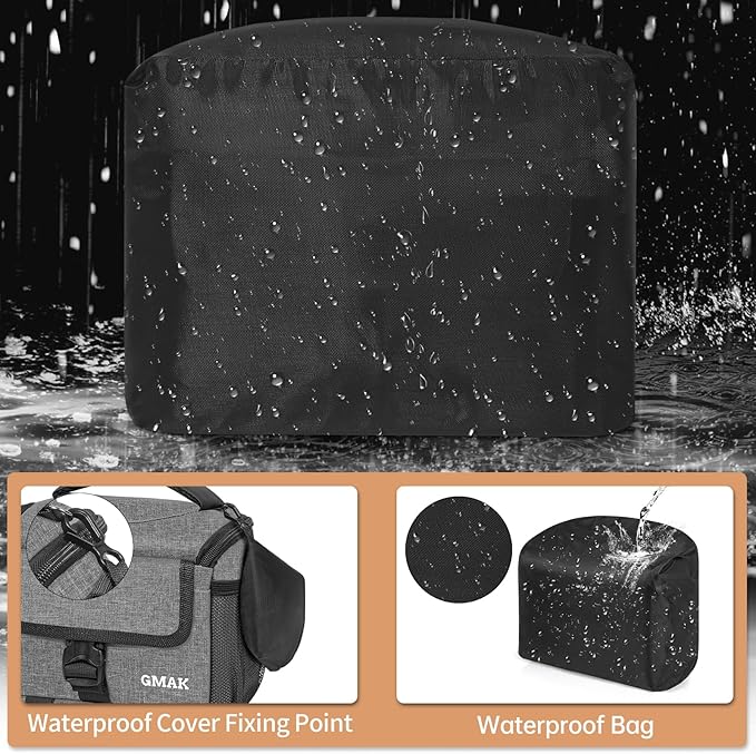 Camera Carrying Bag, Anti-Shock Camera Case Bag with Water-resistant Rain Cover Compatible for Canon EOS R50 M50 Powershot SX540 SX70, Nikon Coolpix L340 B700 P610, Panasonic LUMIX, Sony a6100 a6400