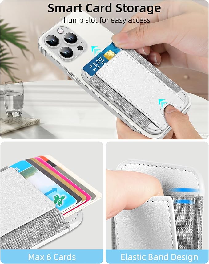 HiWe for MagSafe Wallet: 7-Card Holder, RFID Blocking, Strong Magnet for iPhone 12-17 Series, Slim, 1 Slot