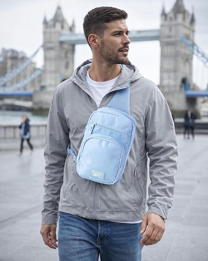 Reebok Unisex Crossbody Bag - Convertible Compact Durable Cross Body Bag for Women and Men - Gym and Travel Essentials, Size One Size, Cosmos Blue