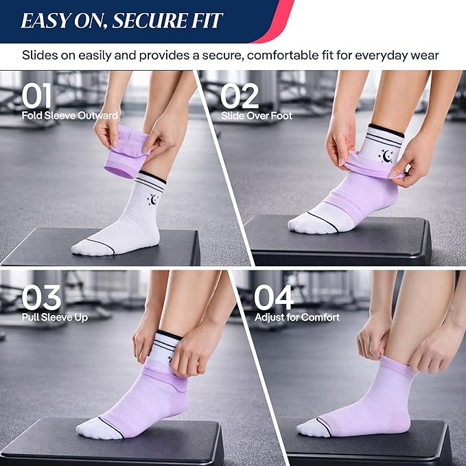 COOLMATE Ankle Support Light Compression Socks for Women and Men, Toeless Arch Support Sleeve for Running, Walking, Workout