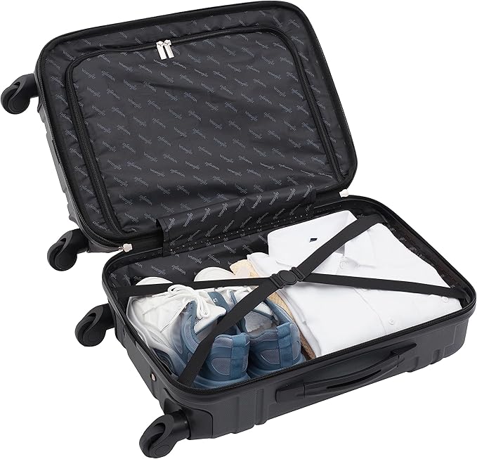 Wrangler Astral Hardside Luggage, Dark Shadow, 22-Inch Carry-On