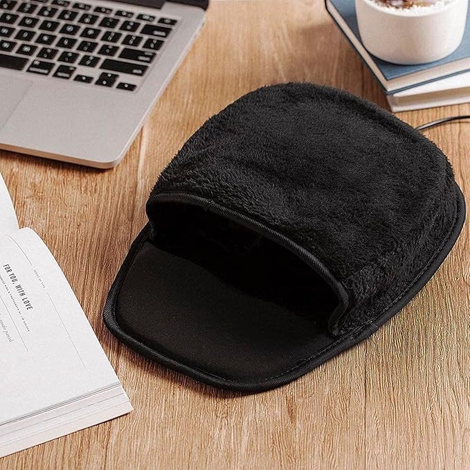 USB Heated Mouse Pad Hand Warmer Ergonomic Heating Gaming Mouse Pad Mat with Wrist Rest for Office Home Computer Laptop Non-Slip Rubber Small Desk Mousepad Christmas Winter Warm Gift