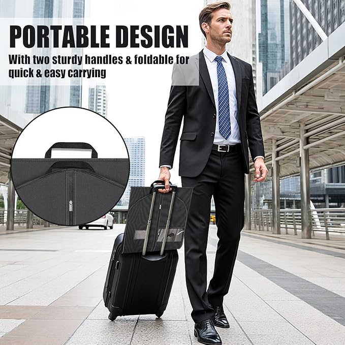 KintKita 43" Garment Bags for Hanging Clothes & Travel, 4" Gusseted Suit Bag for Closet Storage, Hanging Bags for Clothes Travel with 2 Handles for Tuxedos, Coats,Shirts & Dresses