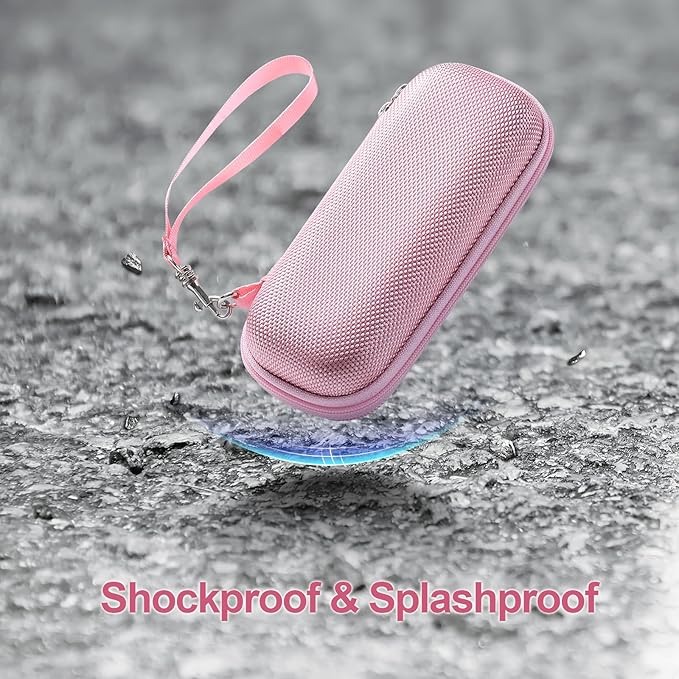AGPTEK Carrying Case, EVA Zipper Carrying Hard Case Cover for Digital Voice Recorders, MP3 Players, Storage Holder for 3D Printing Pen, USB Cable, Earphones, Memory Cards, U Disk, Pink