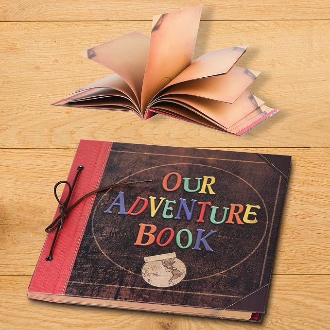 12 x 12 Inch Our Adventure Book, 60 Pages Handmade DIY Scrapbook Album, Travel Wedding Anniversary Photo Album, Gift for Family Couple Baby