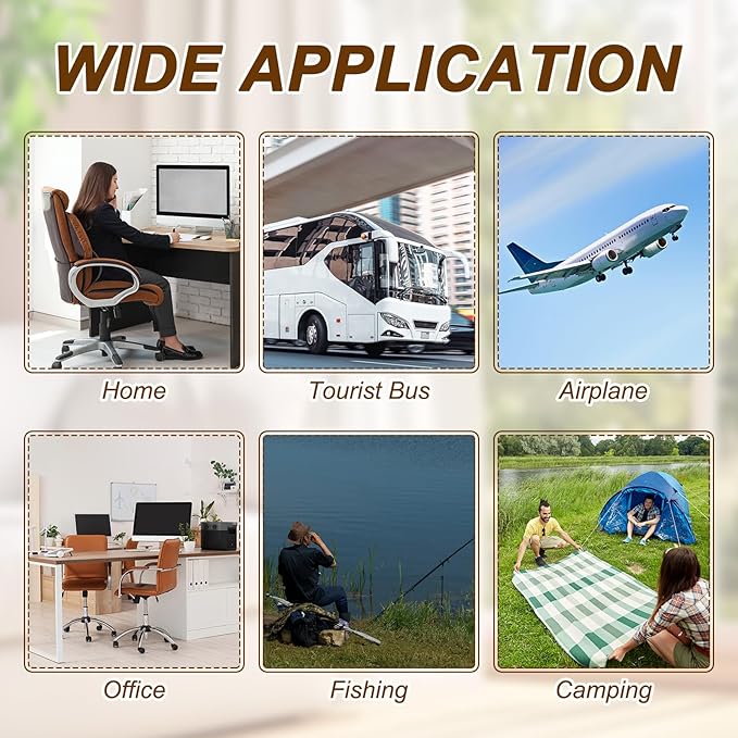 PATIKIL Travel Foot Rest, 2 Pack Portable Airplane Footrest with Handbag Function Lightweight Foldable Foot Stool to Relieve Back & Knee Pain for Long Flight Outdoor Camping, Dark Green