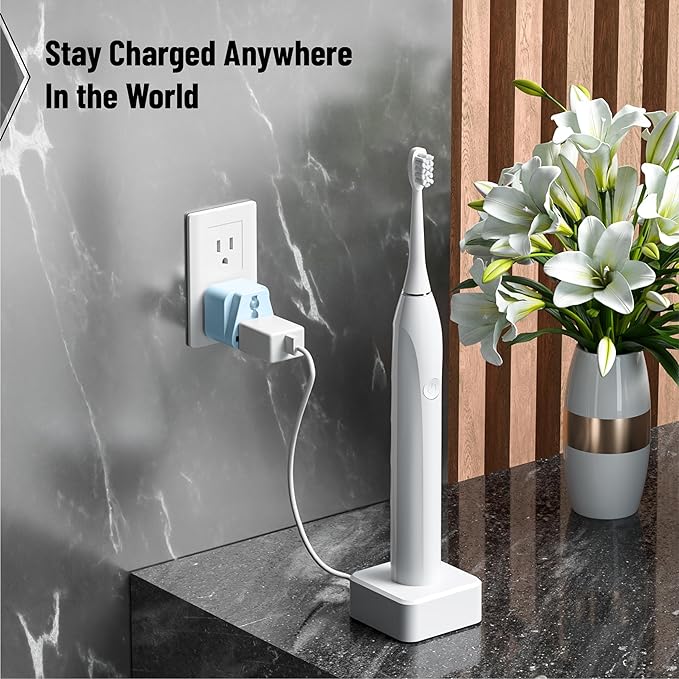 Bates- Universal Travel Plug Adapter, 2 Pack, Pastel Blue, Converts EU/UK/AU/Asia Plugs to USA Outlet, Europe to US Plug Adapter, UK to US Outlet, Compact Design for Home, Office