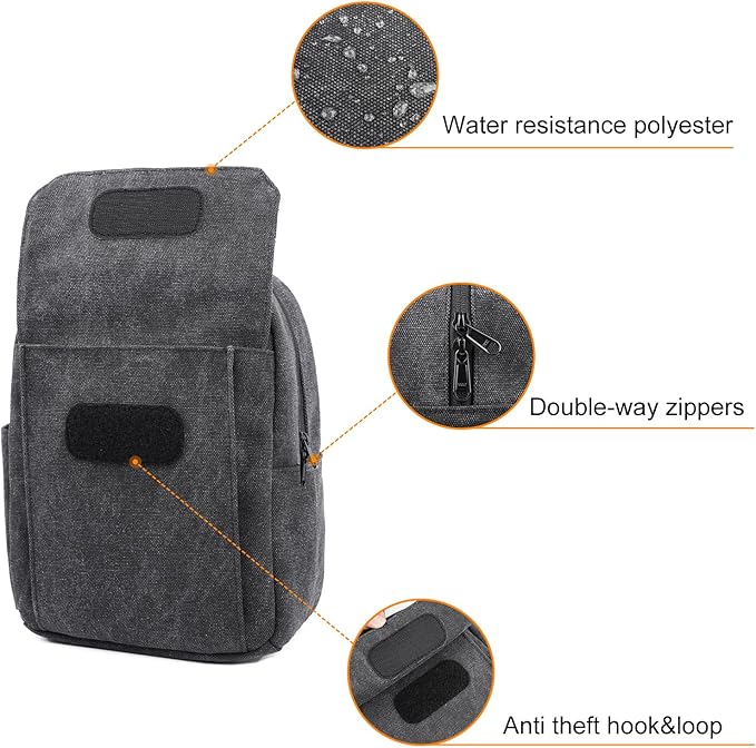 TULLIO Small Camera Bag, Lightweight Camera Sling Bag Waterproof DSLR/Mirrorless Crossbody Case with Rain Cover Everyday Shoulder Photgraphy Bag for Photographers