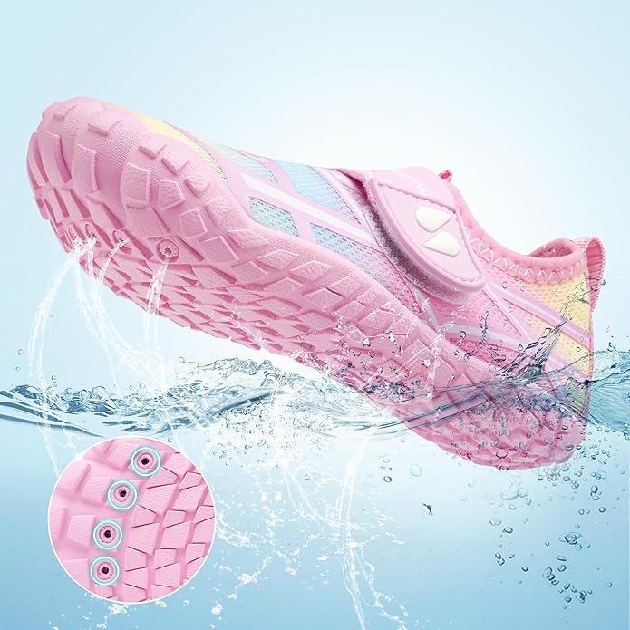 Stelle Kids Water Shoes Wide Toe Box Barefoot Quick Dry Non-Slip Aqua Shoes for Boys Girls Toddler Beach Swim Pool