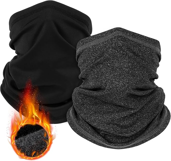 LUOLIIL VOE 2 Pack Winter Neck Gaiter Warmer for Men&Women,Windproof Face Cover Fleece Face Mask Scarf for Cold Weather Sport