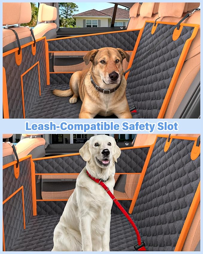 Instraella Dog Car Seat for Large Dogs, Half Back Seat Extender with Hard Bottom, Waterproof Non-Slip Pet Car Seat for Cars, SUVs and Trucks, Fits Medium Dogs