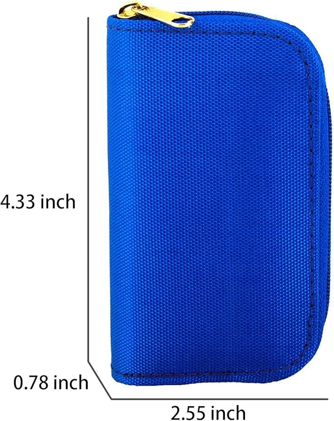 Memory Card Case - Carrying Case Suitable for Micro SD, Mini SD and 4X CF, Card Holder Bag Wallet for Media Storage Organization (Blue)