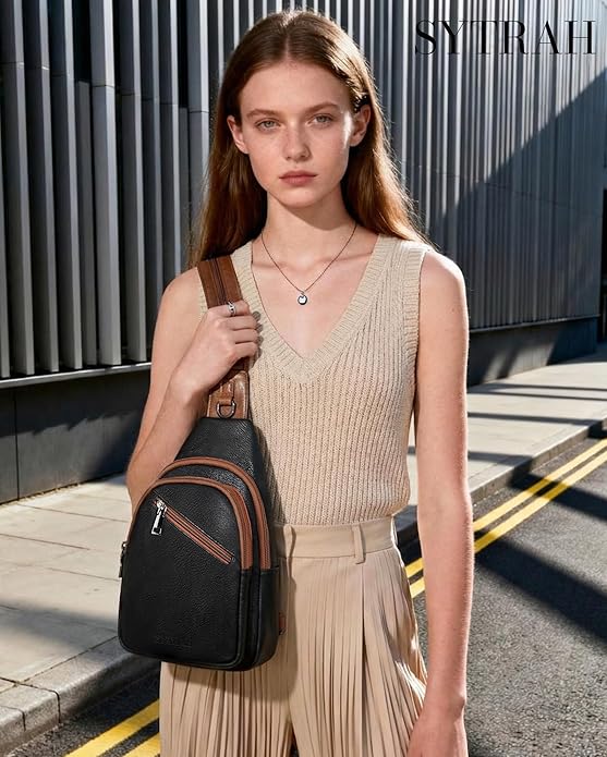 SYTRAH Anti Theft Sling Bag for Women, RFID Crossbody Purses Convertible Sling Backpack, Cross Body Purse Chest Bag