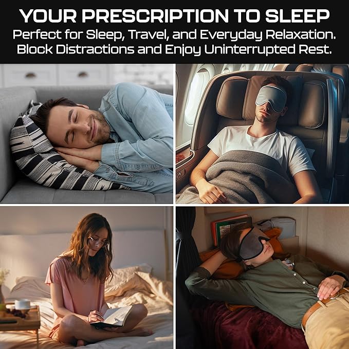 Rx Sleep Earplugs | 32dB Noise Reduction Earplugs | Soft Reusable Earplug for Sleeping, Travel and Flying | Includes Small and Large Sizes