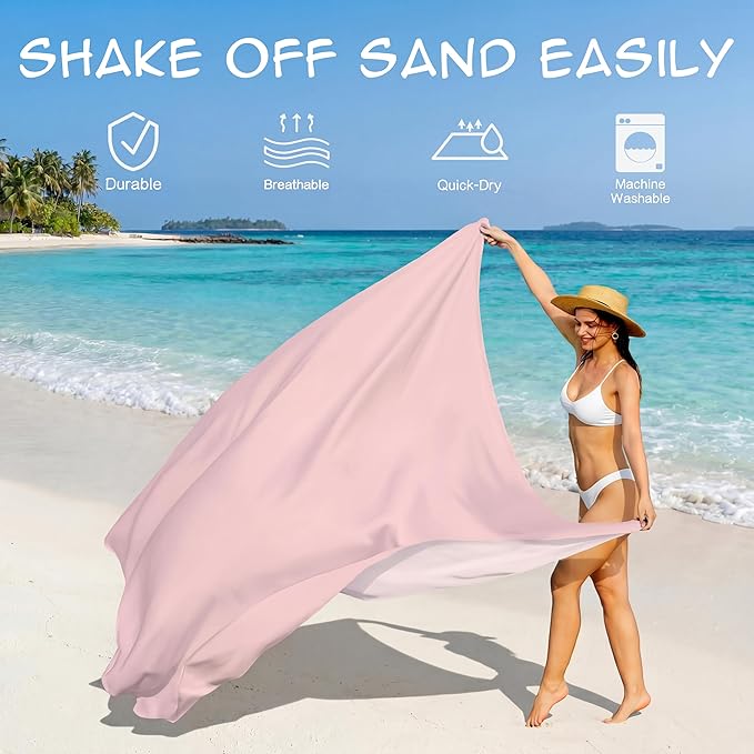 Aroveea Beach Blanket Waterproof Sandproof 1-7 Adult Oversized 78''X81''/10'X9' Lightweight Durable Compact Sand Free Beach Mat for Travel Camping Hiking Picnic Blanket