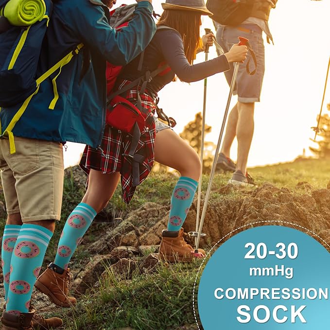 cerpite Compression Socks for Women & Men Circulation 8 Pairs Compression Socks 20-30 mmhg Best for Running,Nurse,Travel