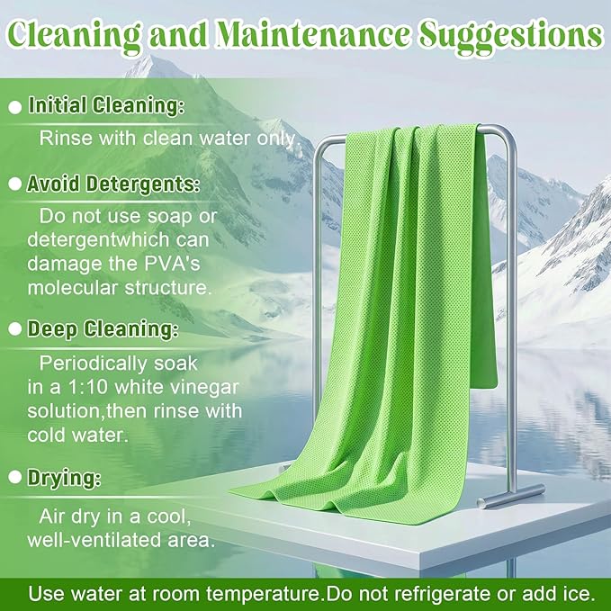 Premium PVA Cooling Towels for Neck and Face,4pcs 33"*12.7" Cooling Neck Wraps with Textured Dot Surface for Summer Heat,Cool Rags for Hot Weather, Cold Scarf for Gym Yoga Run (Green)