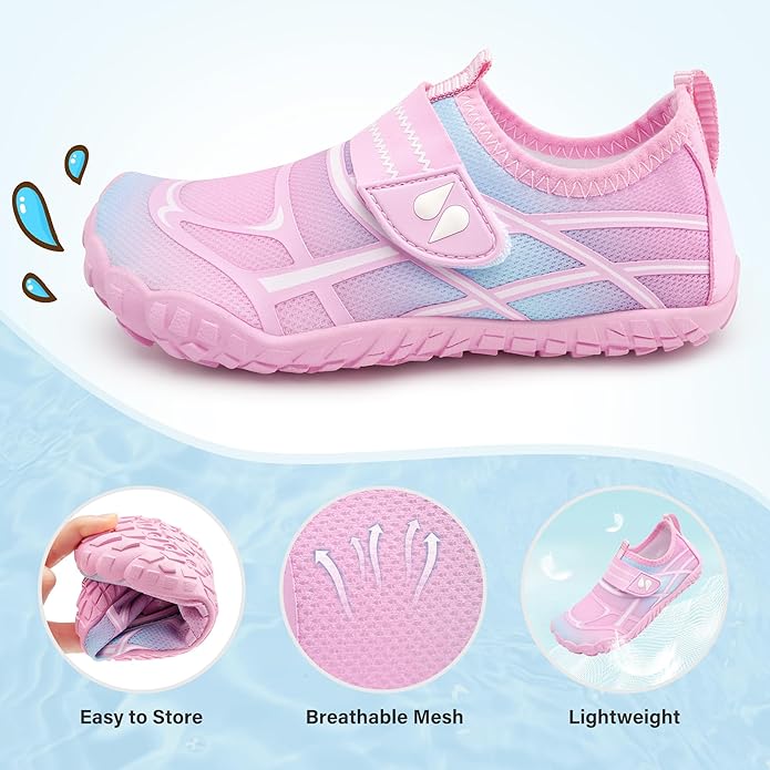 Stelle Kids Water Shoes Wide Toe Box Barefoot Quick Dry Non-Slip Aqua Shoes for Boys Girls Toddler Beach Swim Pool