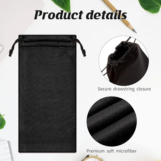 Treela 150 Pack Microfiber Case Pouch Bag Sunglasses Pouch Soft Slim with Drawstring Closure Sunglass bag for Men Women