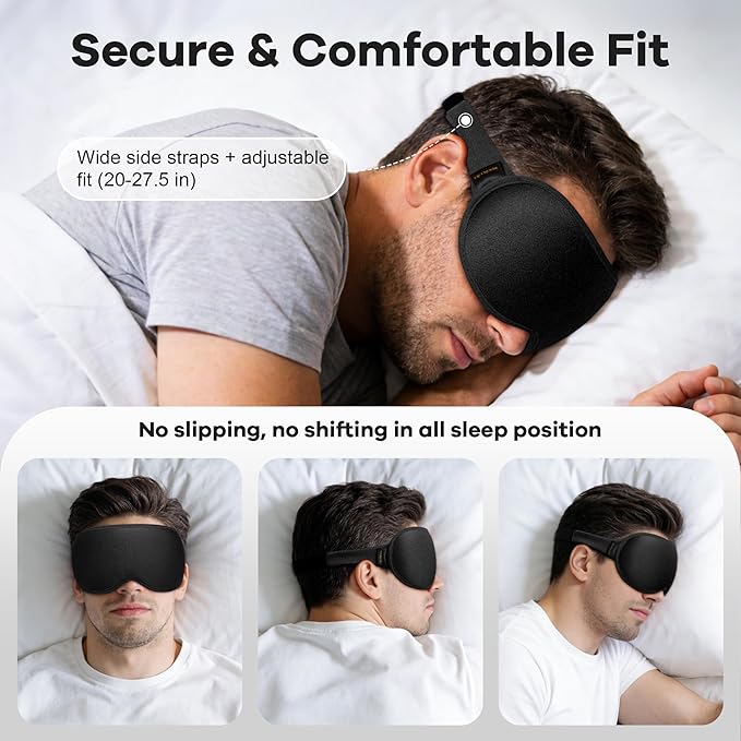 Weighted Eye Mask for Sleeping 2 Pack: Gentle Pressure Blackout Sleep Mask with 3D Contoured Cups, Zero Eye Pressure Sleep Mask for Lash Extensions, Memory Foam Travel Mask, Black Purple