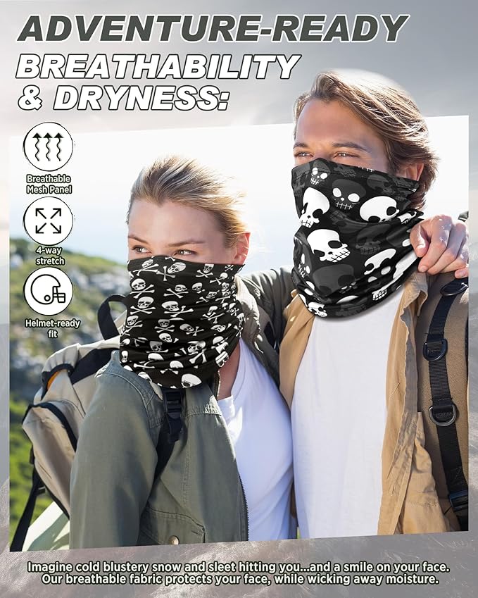 Cuffbow 12 Pack Neck Gaiters Face Mask Balaclava for Men Women Cooling Neck Gaiter Summer UV Protection Scarf