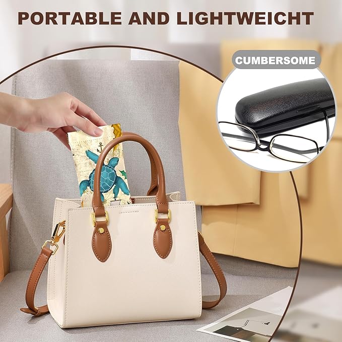 Anikathy 2Pcs Sunglass Eyeglass Glasses Case Soft PU Leather with Cleaning Cloth Cute Glasses Pouch Bag for Men Women Girs