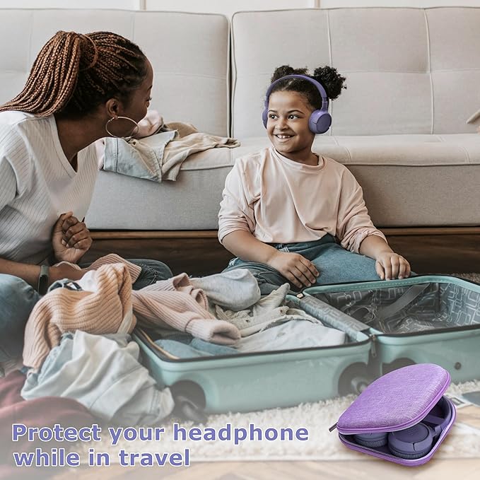 Ginsco Case Compatible with JBL Tune 510BT/520BT/500BT with Sony WH-CH520/510, Ultra-Slim Hard Shell Headphone Case for On Ear Headphones (Purple)