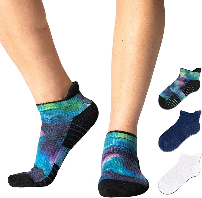 Viasox Ankle Compression Socks for Women & Men 3 Pack, 14 mmHg Support Improves Circulation, Extra Cushioned