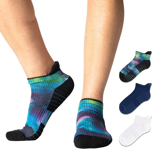 Viasox Ankle Compression Socks for Women & Men 3 Pack, 14 mmHg Support Improves Circulation, Extra Cushioned