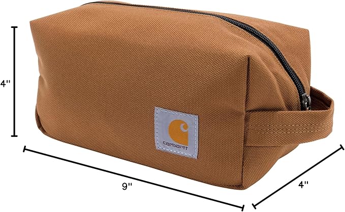 Carhartt Durable Travel Kit, Organize Essentials W/the Water Resistance Toiletry Bag, Carhartt Brown