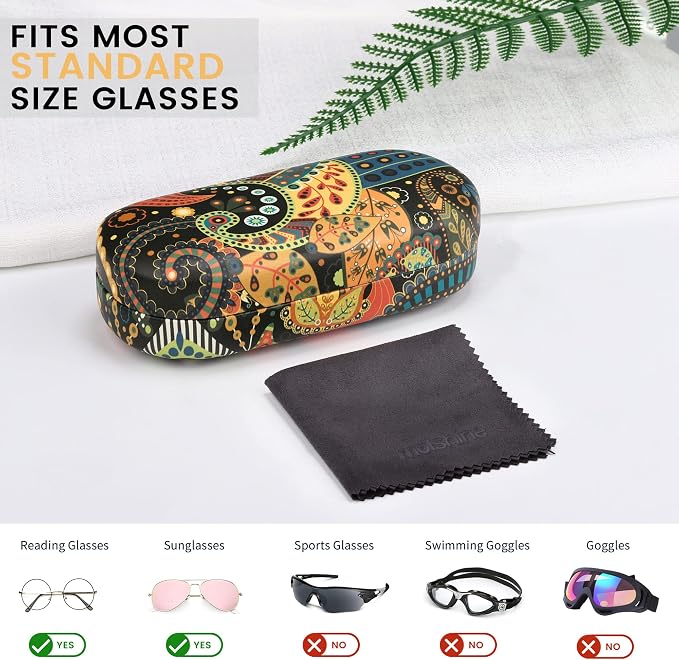 molshine Hard Shell Sunglasses Case,Classic Large Glasses Case for Women Men,Sunglass Eyeglasses