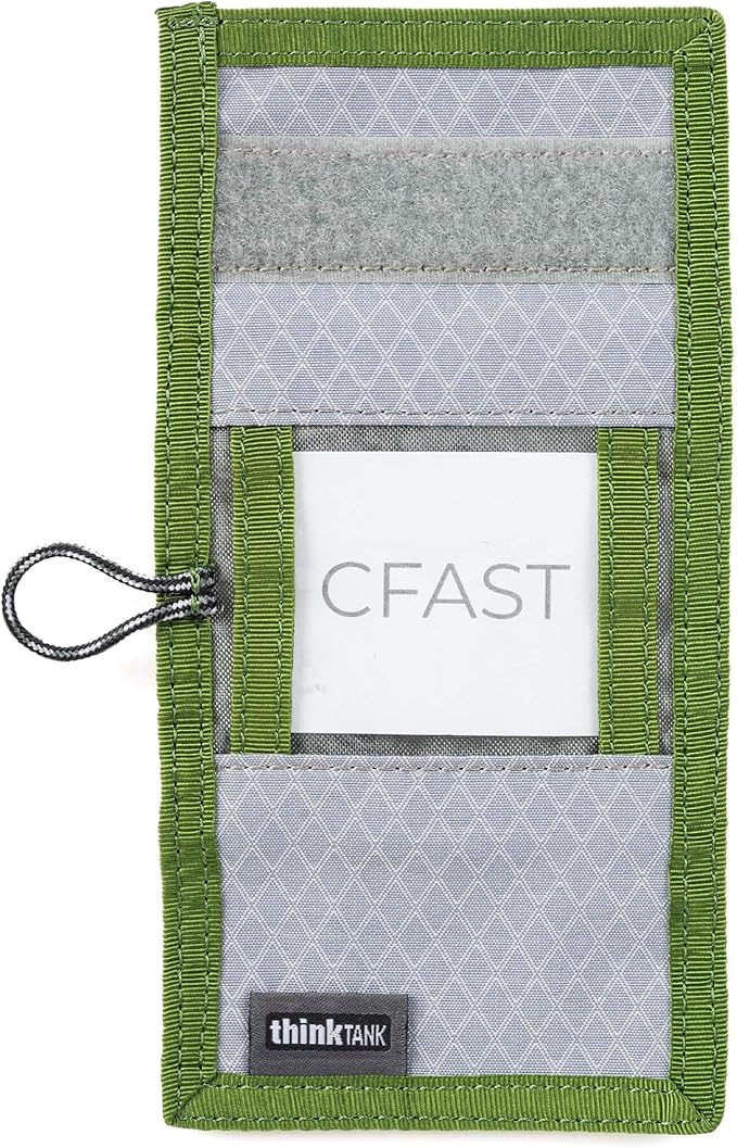 Think Tank Secure Pixel Pocket Rocket Mini Folding Wallet for 4 CFast or 4 CF Express Type B Memory Cards (Highland Green)