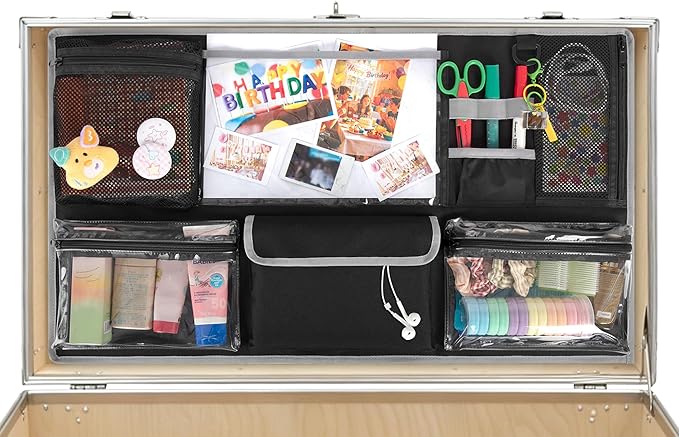 PGmoon 30” L X 17.5” W Camp Trunk Lid Organizer for Summer Camp, College, Travel, Storage with Multiple Pockets (Bag Only)