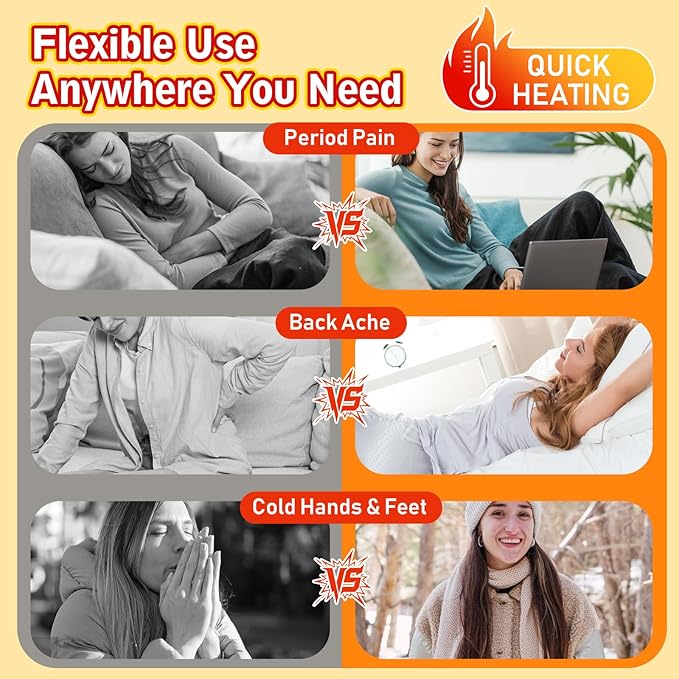 Disposable Hand Warmers & Body Warmers for Cold Weather - MQUPIN 12H Long Lasting Adhesive Heat Patch, Air Activated Portable Heat Pad Sticks to Clothing for Outdoor & Indoor Use (10 Count, 5x4 Inch)