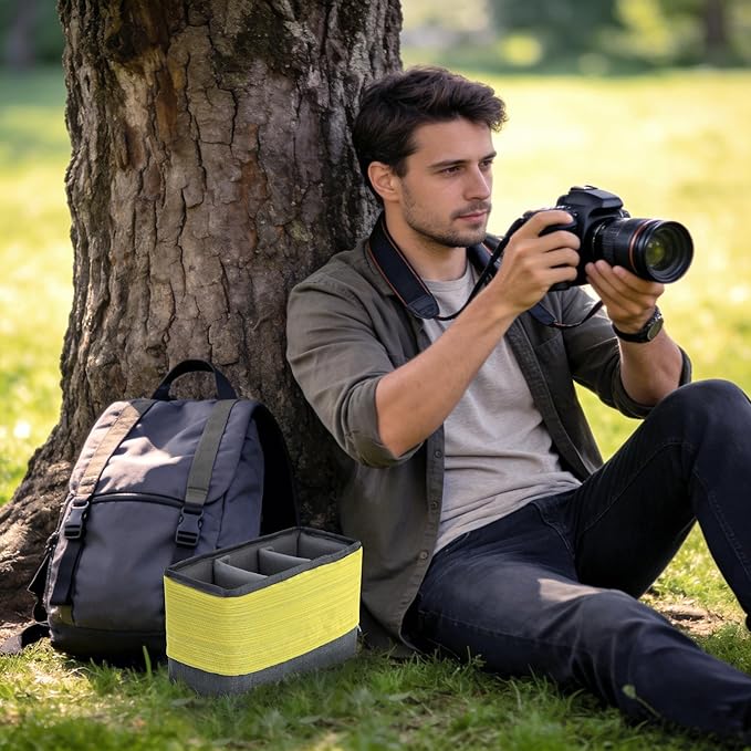 Koolertron Waterproof DSLR Camera Bag with Removable Insert, Adjustable Compartments, Fits in Camera Bags - Protective Case for DSLR/SLR Cameras & Accessories