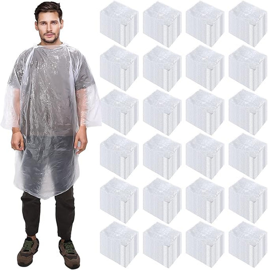 Pasimy 150 Pcs Disposable Rain Ponchos Bulk for Adults Emergency Ponchos with Hood for Man Women Travelling Camping Hiking