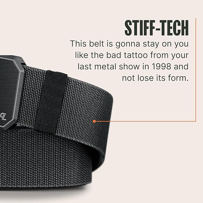 Groove Life Groove Belt OG - Men's Work Belt - Stretch Nylon, Magnetic Buckle, Adjustable, Comfortable, Tactical, EDC