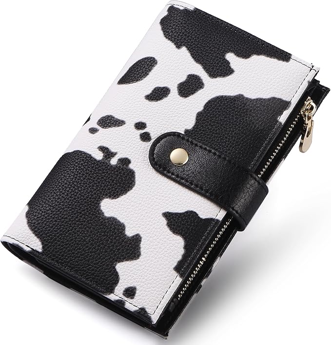 yiijay Wallet Women RFID Blocking Multi Cards Wallet Credit Card Holder for Women Large Capacity Lady Leather Trifold Travel Wallet with Pen Holder