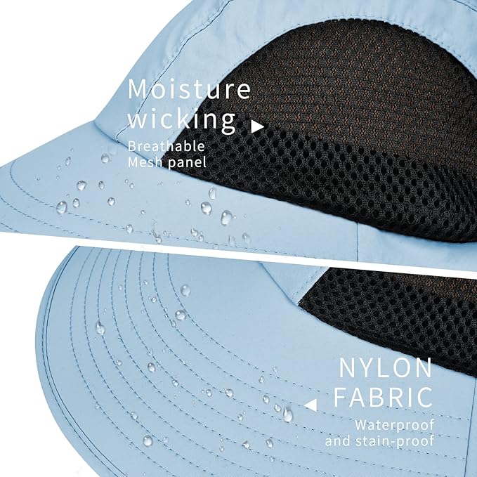 Sun Hat for Men Women with Neck Flap,UPF 50+ UV Protective Hiking Fishing Hats,Wide Brim Sun Hat for Women&Men