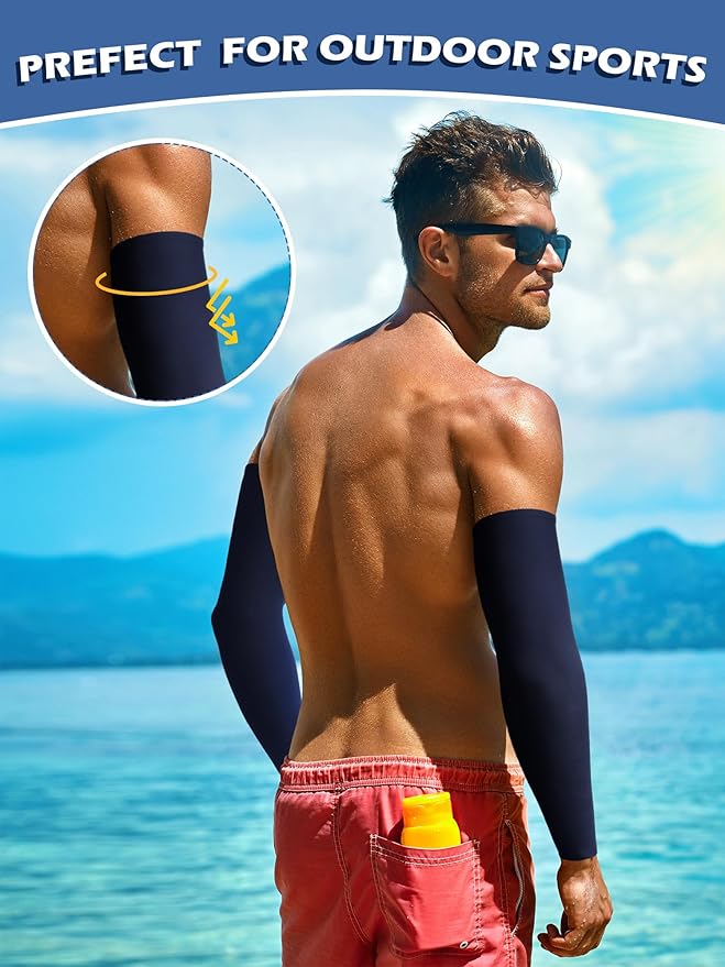 Boao 10 Pairs UV Arm Sleeve for Men Women Cooling Tattoo Cover up Compression Sun Protection Sleeves for Outdoor Activities