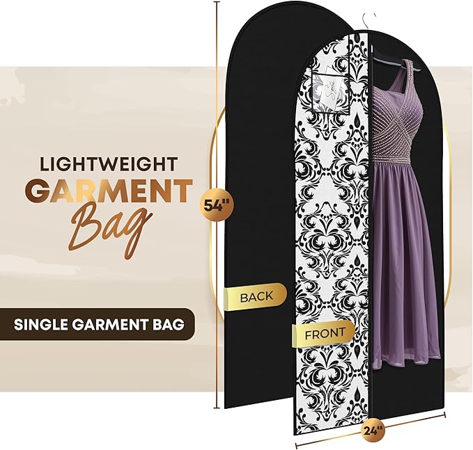 Damask Dress and Gown Garment Travel Bags - 54" x 24" -Women's, Hanging Window