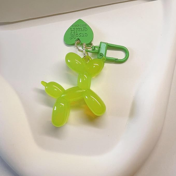 LAEKOU Jelly Balloon Dog Design Keychain for Women, Cute Girls Key Chain, Bag Charms Accessories for Car Purse Backpack