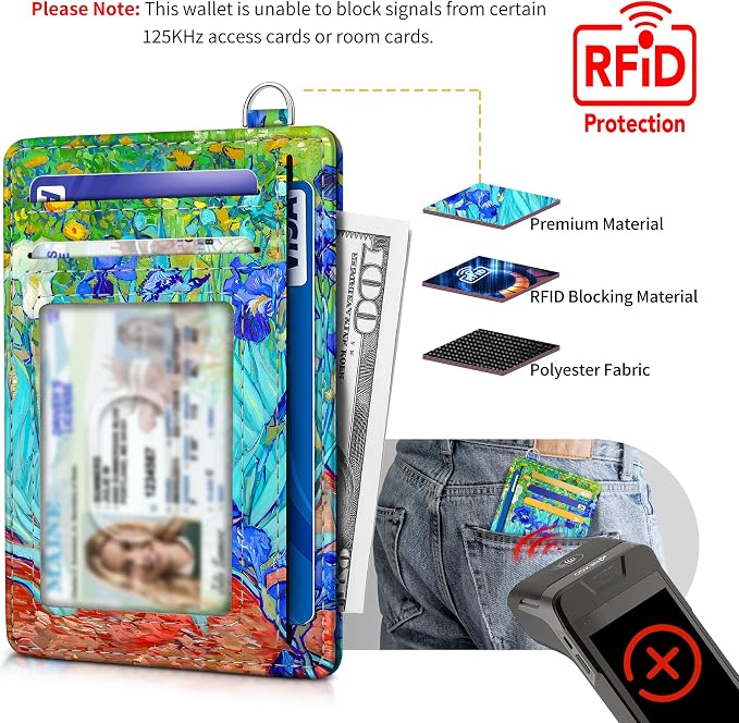 Mayski Slim Wallet, Credit Card Holder for Women, Minimalist Front Pocket RFID Blocking Card Cases, Small Wallet Women Men(Lrises)