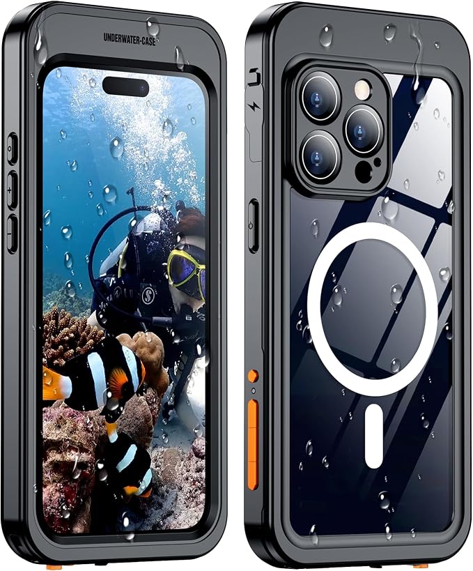 [Bluetooth Control] Underwater Camera Case for iPhone 15 Pro Max Case Waterproof,[ IP68 Underwater Physical Button Photography & Video Recording] Cover Bag Box for Snorkeling, Swimming & Surfing-6.7"