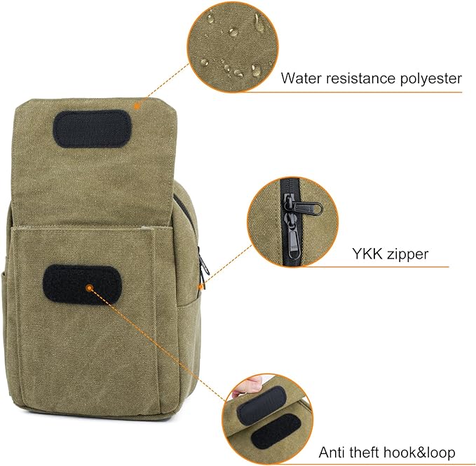TULLIO Small Camera Bag, Lightweight Camera Sling Bag Waterproof DSLR/Mirrorless Crossbody Case with Rain Cover Everyday Shoulder Photgraphy Bag for Photographers
