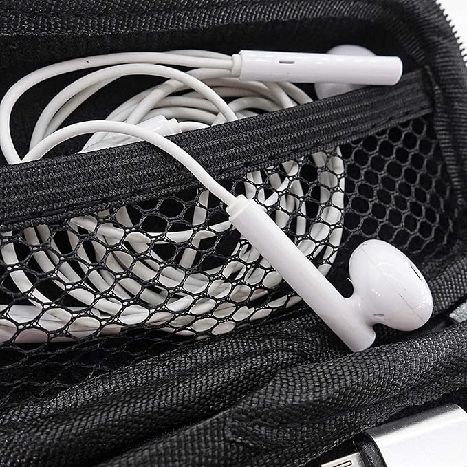 USB Flash Drive Case Bag, EVA Shockproof, Pressure Proof and Waterproof Hard Carrying Travel Case Bag for USB Cable, Earphones, Memory Cards, U Disk, Keys, Money - Black